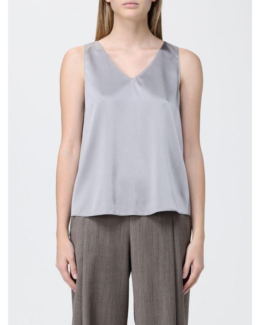 Emporio Armani Blue Basic Stretch Silk Top