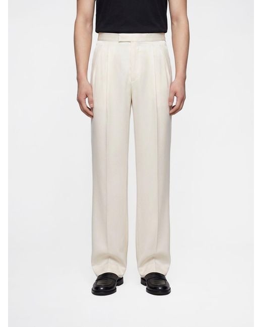 Tom Ford White Silk Tailored Trousers for men