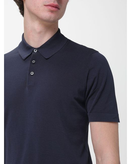 Drumohr Blue Cotton Polo Shirt for men