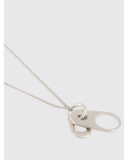 MM6 by Maison Margiela White Adjustable Charm Necklace for men