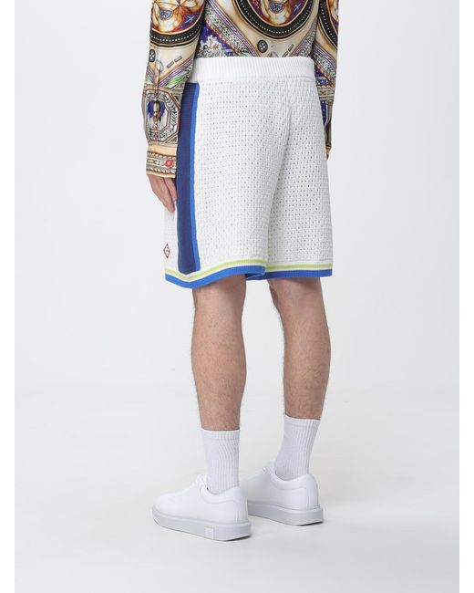 Casablanca White Cotton Blend Jogging Shorts for men
