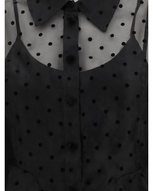 Ganni Black Polka Dot Tulle Shirt