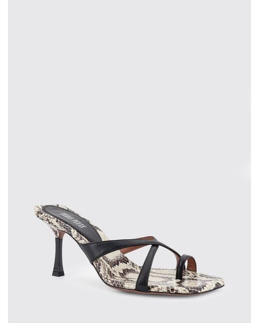 Paris Texas Black Lorena Python Print Leather Sandal