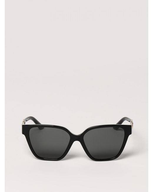 Versace Black Acetate Sunglasses With Set Rhinestones