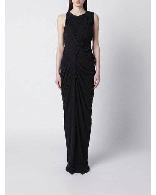 Entire studios Black Draped Cotton Dress