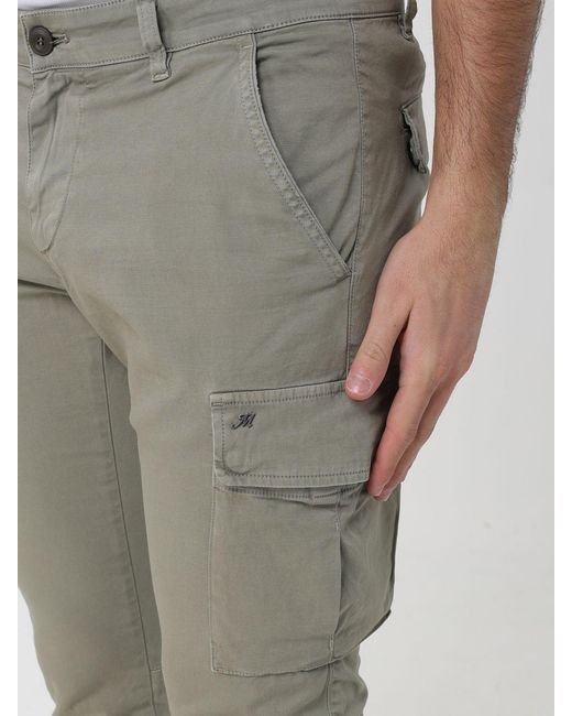 Mason's Gray Stretch Cotton Cargo Trousers for men