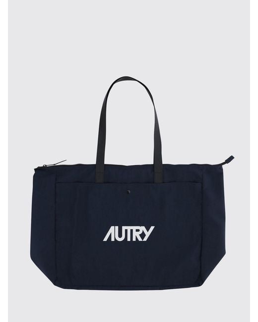 Autry Blue Nylon Tote Bag