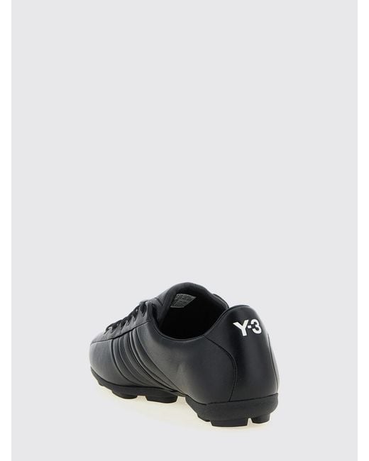 Y-3 Black Field Leather Sneakers for men