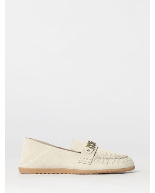 Mou Natural Suede Ballerinas
