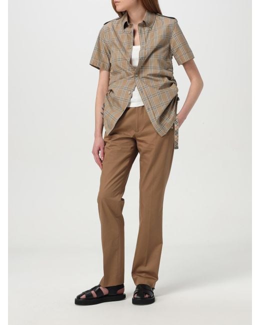 Burberry Natural Straight Leg Trousers