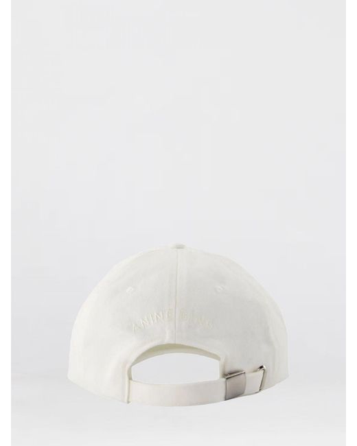 Anine Bing White Jeremy Cotton Baseball Cap