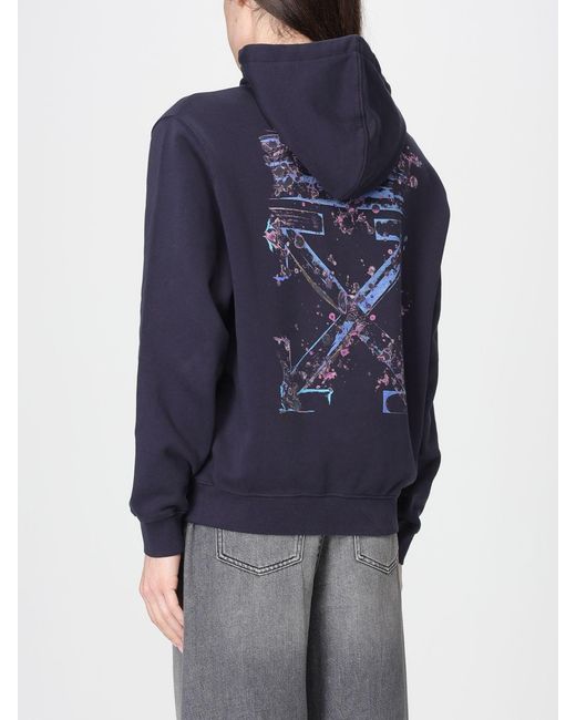 Off-White c/o Virgil Abloh Blue Cotton Hoodie With Logo
