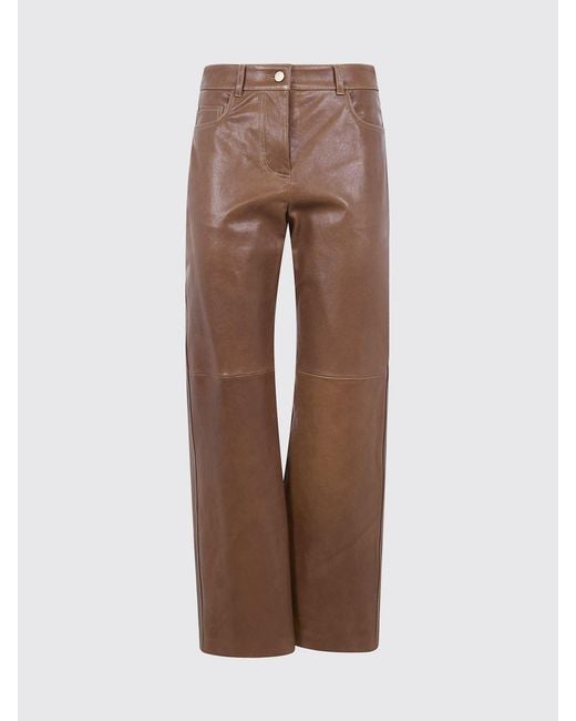 Max Mara Brown Violino Leather Trousers