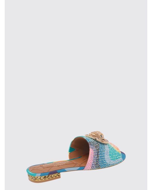 Kurt Geiger Blue Chelsea Rhinestone Satin Mules