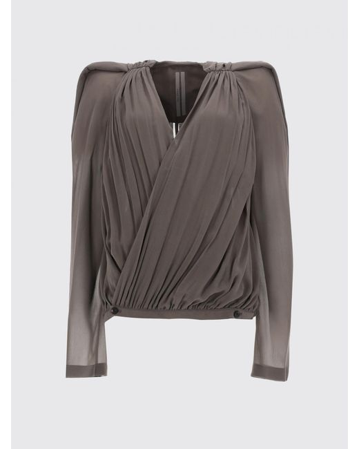 Rick Owens Gray Silk Blouse