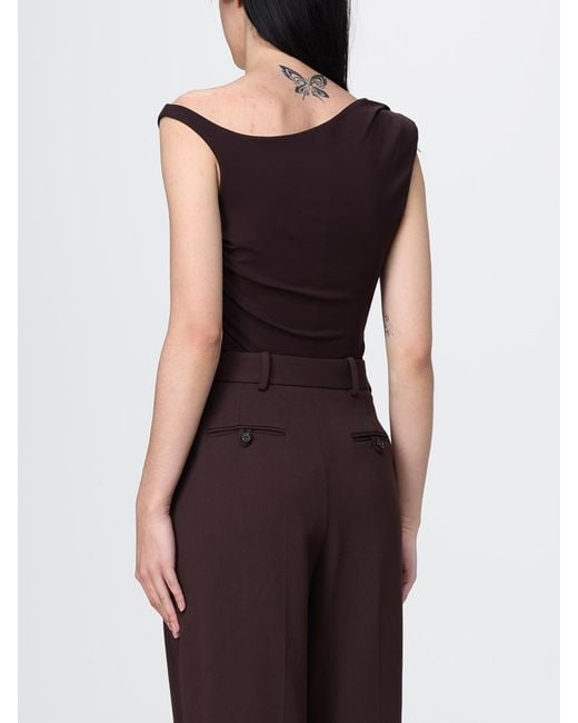Elisabetta Franchi Purple Draped Bodysuit