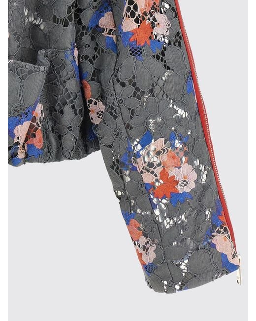 Fendi Gray Floral Lace Jacket
