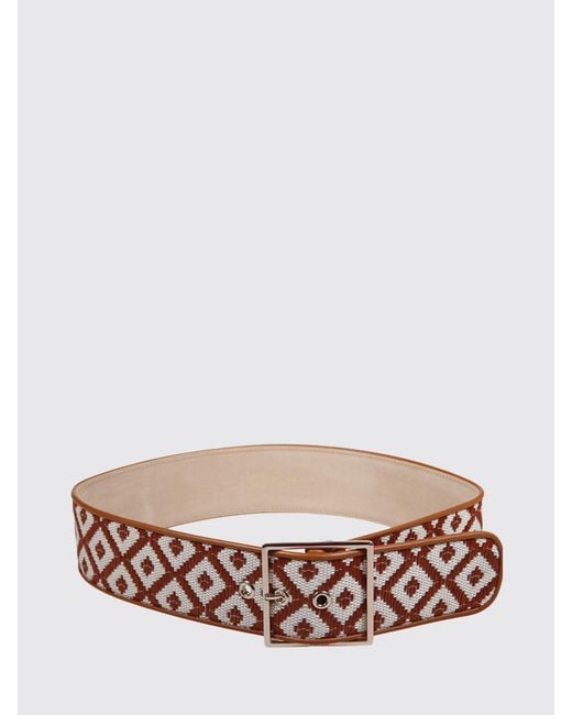 Max Mara White Palato Cotton Belt With Jacquard Diamonds