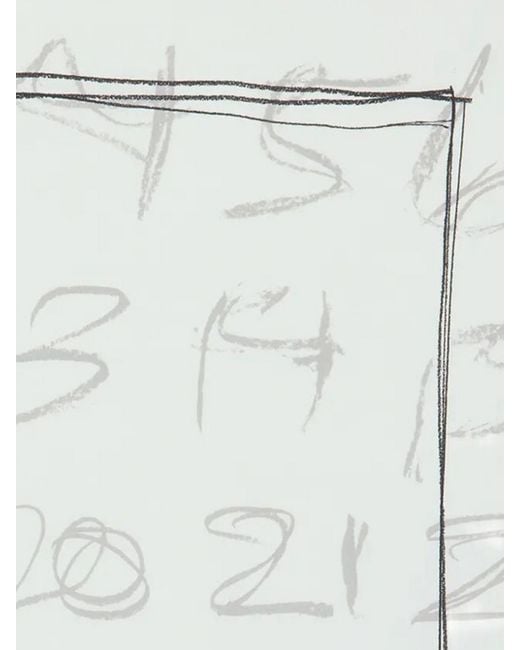 Maison Margiela Blue Printed Silk Scarf