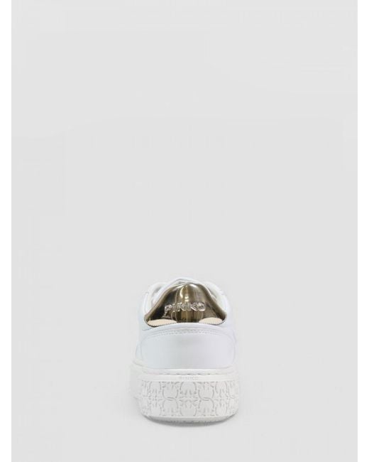 Pinko White Yoko 06 Leather Sneakers
