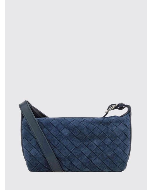 Bottega Veneta Blue Traveler Woven Suede Bag for men
