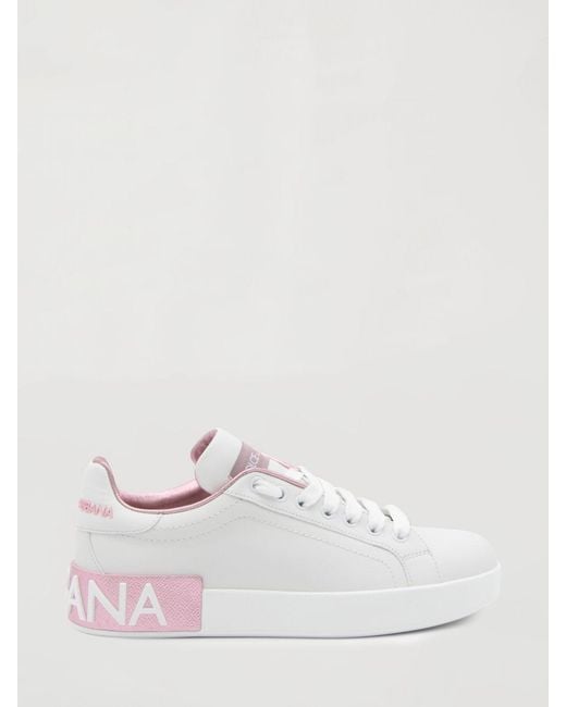Dolce & Gabbana White Dolce &Amp Gabbana Portofino Leather Sneakers