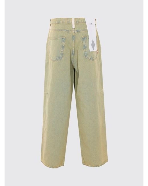 AMISH Green Wide Leg Five-Pocket Jeans for men