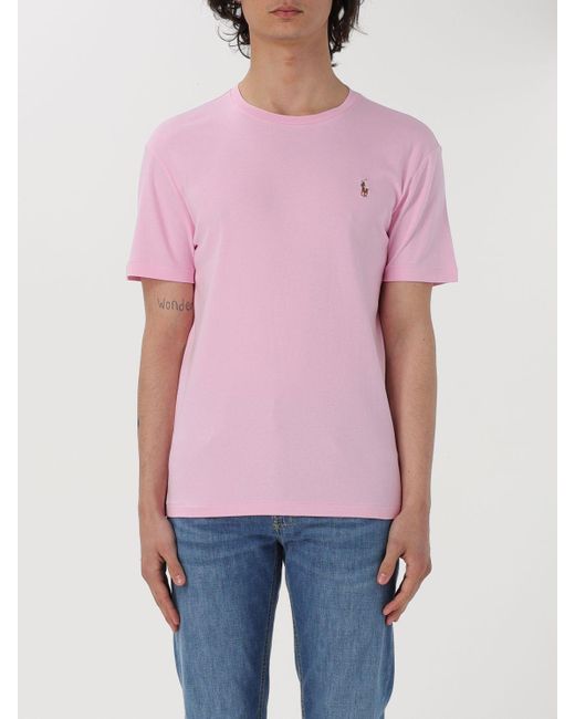 T-shirt in cotone di Polo Ralph Lauren in Purple da Uomo