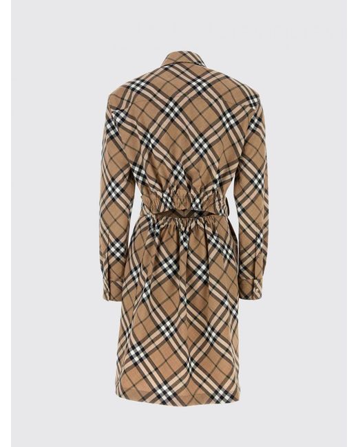 Burberry Natural Check Wool Blend Chemisier Dress