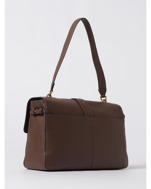 Pinko Brown Love One Extra Slouchy Grained Leather Bag