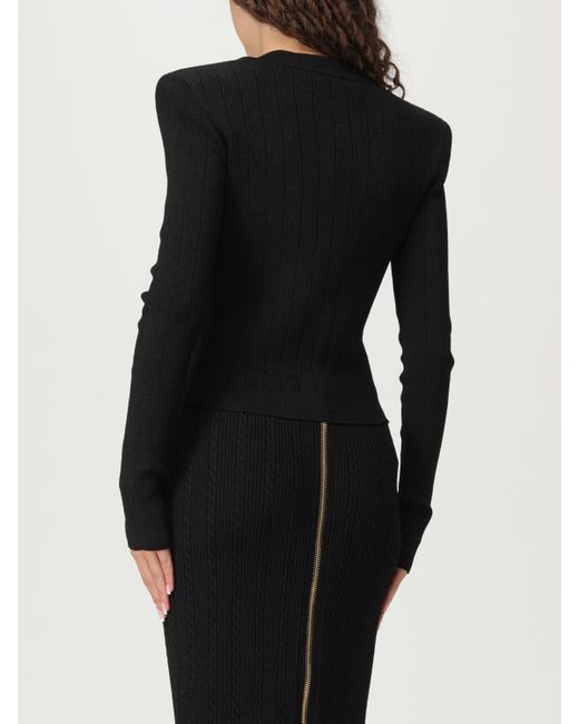 Cardigan A V Con Bottoni Metallici di Balmain in Black