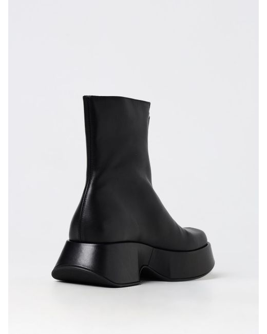 Vic Matié Black Flat Ankle Boots Vic Matié