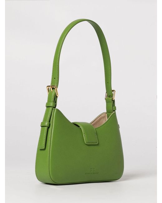 Elisabetta Franchi Green Small Hobo Bag With Charm