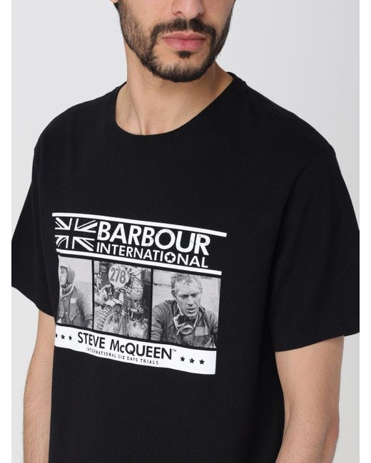 Barbour Black T-shirt for men