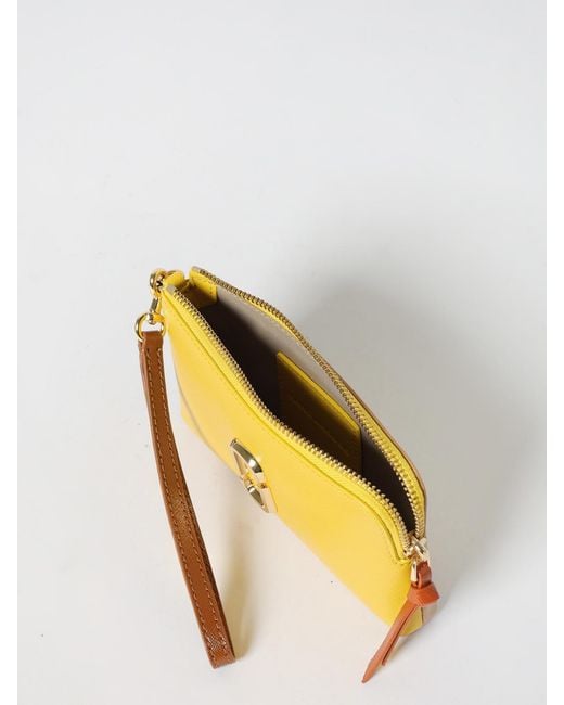 Marc Jacobs Yellow The Snapshot Wristlet Bicolor Saffiano Leather Clutch