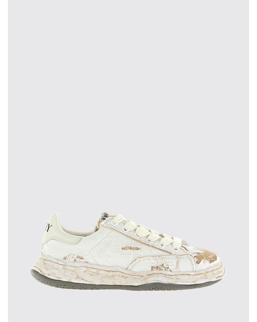 Maison Mihara Yasuhiro White Charles Distressed Cotton Canvas Sneakers for men