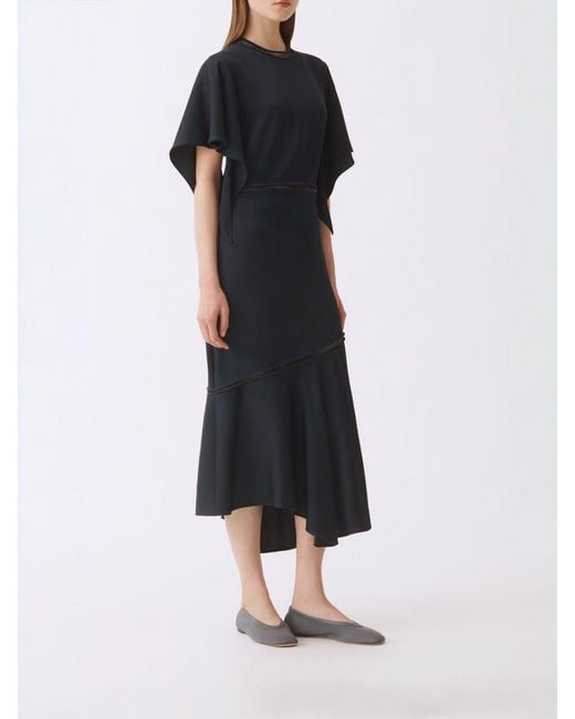 Fabiana Filippi Blue Asymmetric Viscose Dress