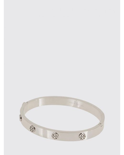Tory Burch Natural Miller Double T Logo Bangle Bracelet