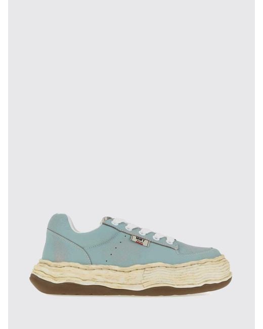 Maison Mihara Yasuhiro Blue Oliver Distressed-Effect Low-Top Leather Sneakers for men
