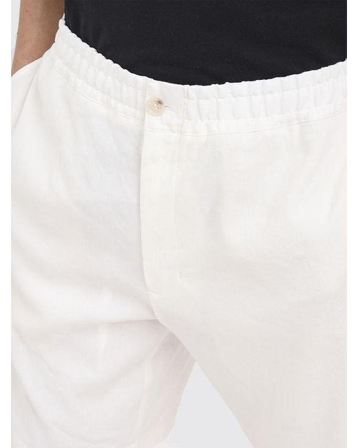 Paolo Pecora White Linen Blend Shorts for men