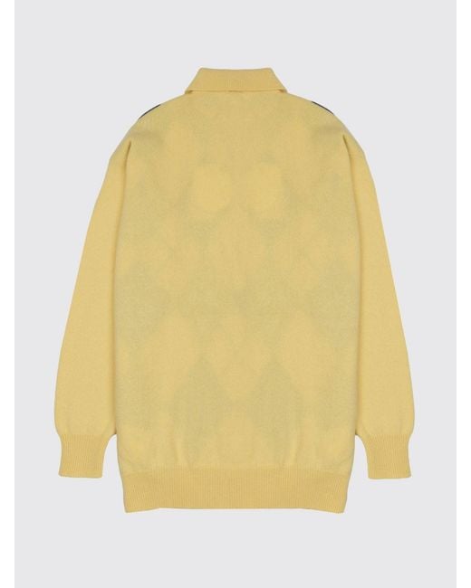 J.W. Anderson Yellow Diamond Pattern Wool Knit Polo Shirt for men