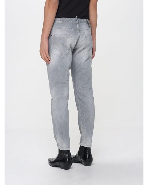 DSquared² Gray Twist Slim Fit Denim Jeans for men