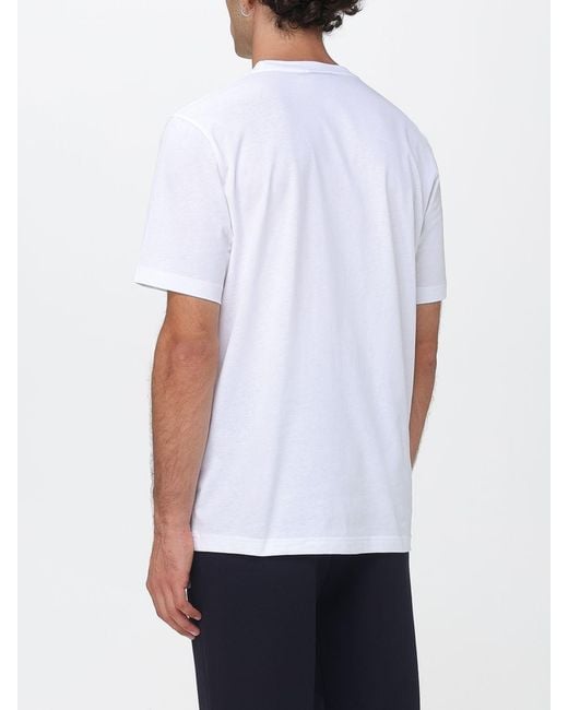 Paul Smith White Graphic Print Organic Cotton T-Shirt With Contrast Logo for men