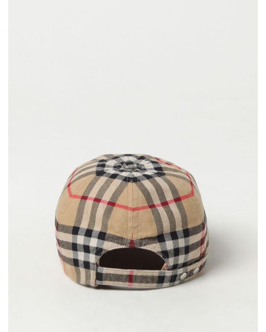 Cappello in cotone vintage check di Burberry in Natural da Uomo