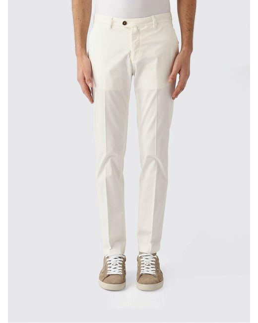 Briglia 1949 White Stretch Cotton Chino Trousers for men