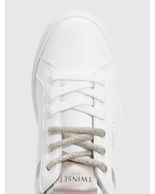 Twinset White Leather Sneakers