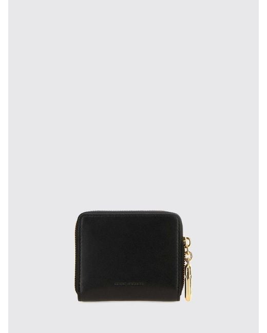 Marc Jacobs Black Scene Small Leather Wallet With Zip Closure And Card Slots