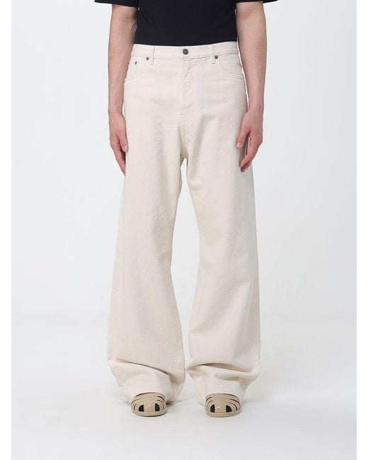 Valentino White Cotton Denim Wide Leg Jeans for men