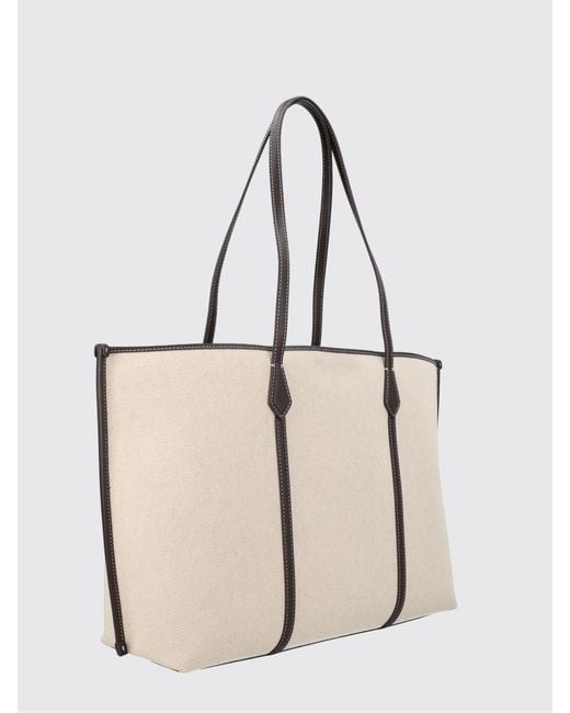 Tory Burch Natural Perry Cotton Canvas Bag