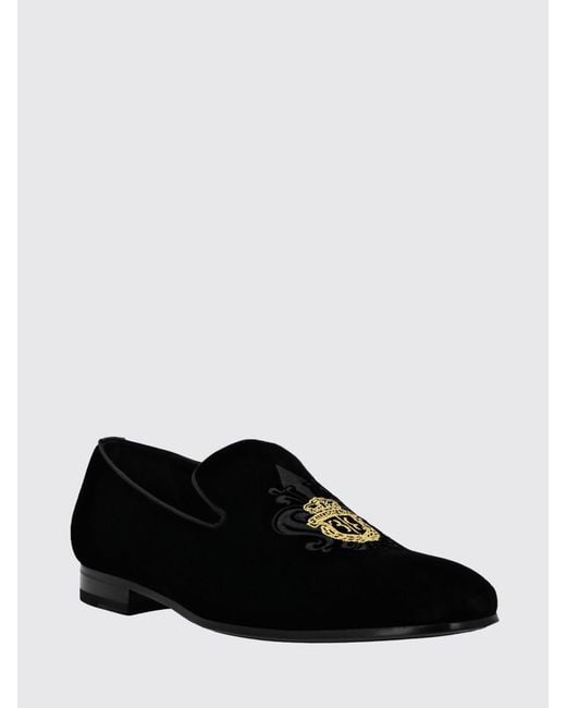 Billionaire White Embroidered Logo Velvet Evening Loafers With A Round Toe for men